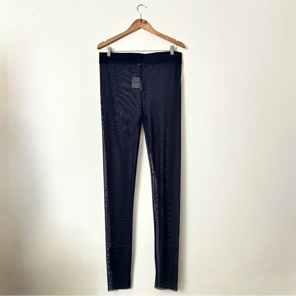 NEW Free People “Make It Happen Mesh Leggings” Dark Blue Size XL - Picture 6 of 9